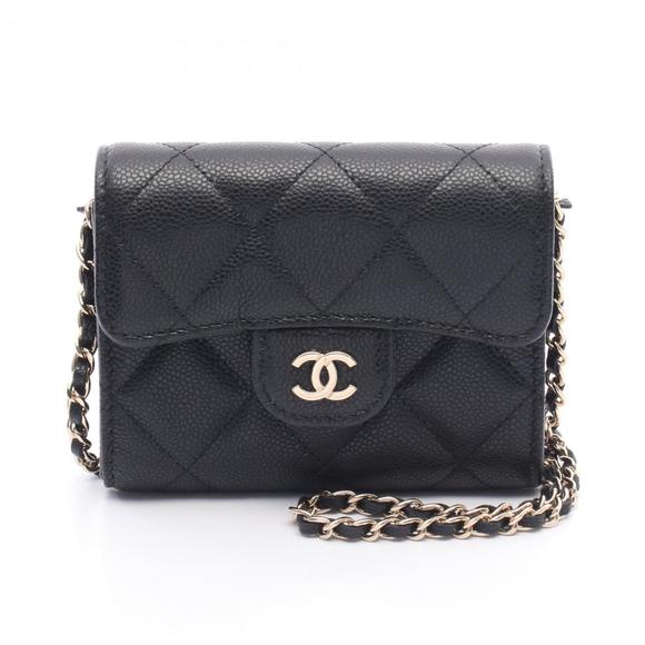CHANEL Matelasse Shoulder Bag, Calfskin Leather, Women's, Black, AP2569 - Picture 1 of 6